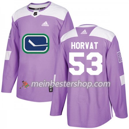 Vancouver Canucks Bo Horvat 53 Adidas 2017-2018 Lila Fights Cancer Practice Trikot Authentic - Herren